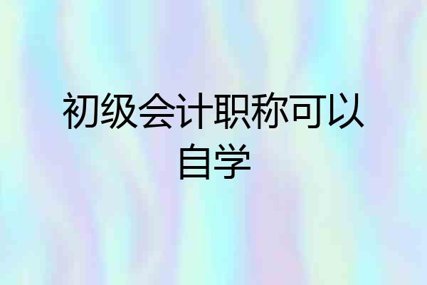 初级会计职称可以自学