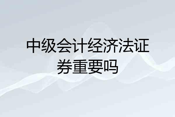 中级会计经济法证券重要吗