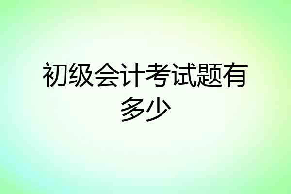 初级会计考试题有多少