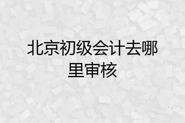 北京初级会计去哪里审核