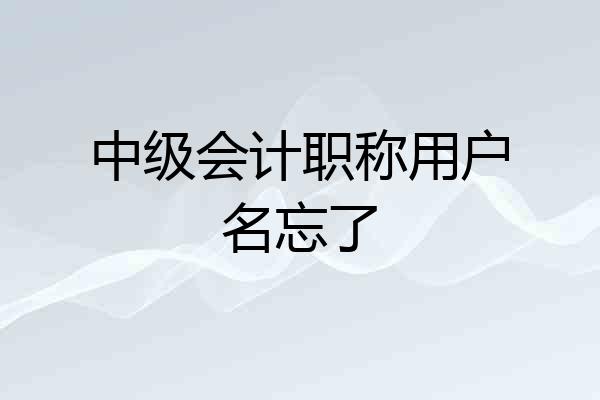 中级会计职称用户名忘了