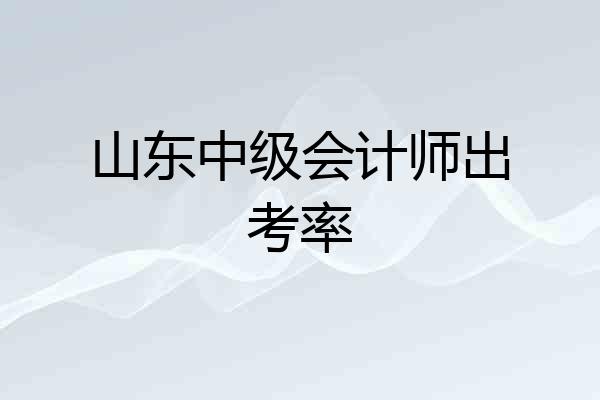 山东中级会计师出考率