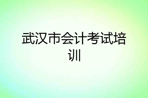 武汉市会计考试培训