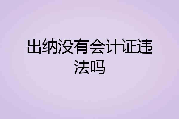 出纳没有会计证违法吗
