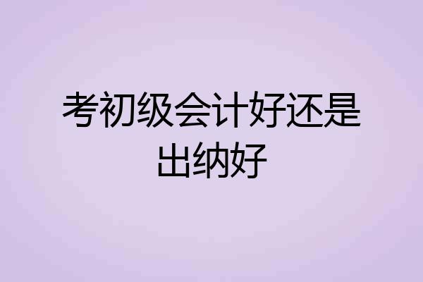 考初级会计好还是出纳好