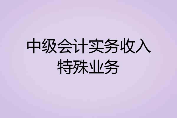 中级会计实务收入特殊业务