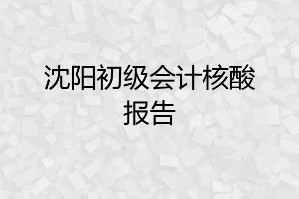 沈阳初级会计核酸报告