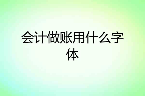 会计做账用什么字体