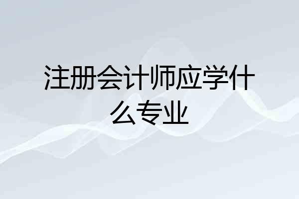 注册会计师应学什么专业