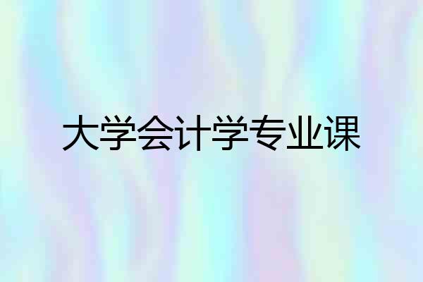 大学会计学专业课