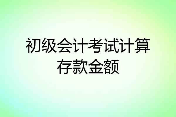 初级会计考试计算存款金额