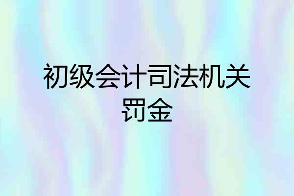初级会计司法机关罚金