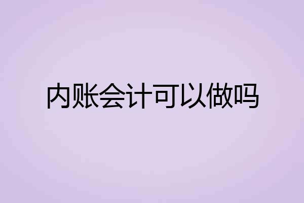 内账会计可以做吗