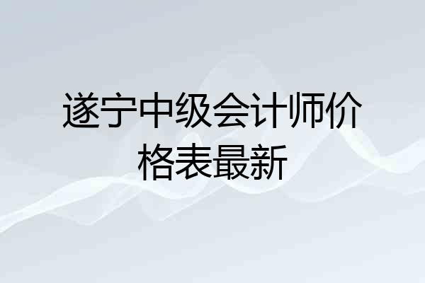 遂宁中级会计师价格表最新