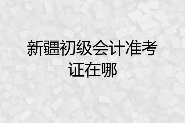 新疆初级会计准考证在哪