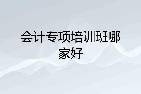 会计专项培训班哪家好