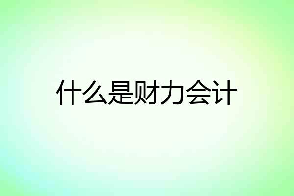 什么是财力会计