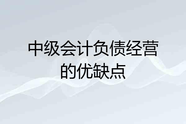 中级会计负债经营的优缺点