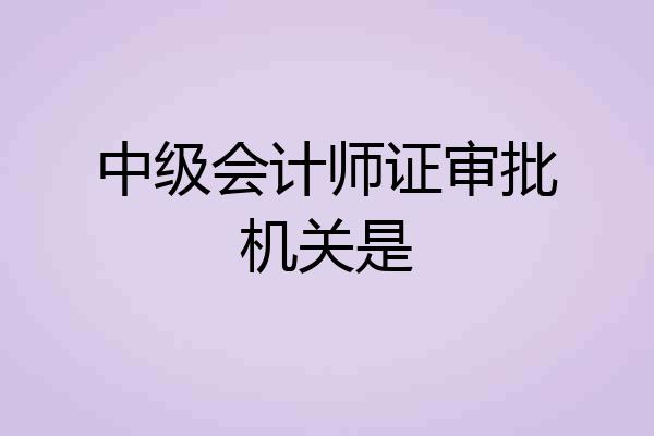 中级会计师证审批机关是
