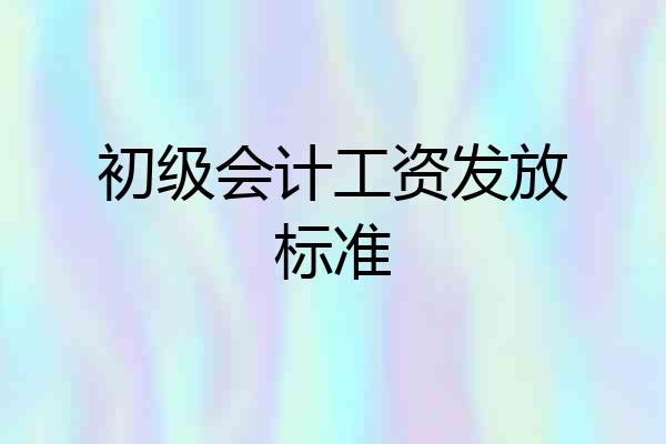 初级会计工资发放标准