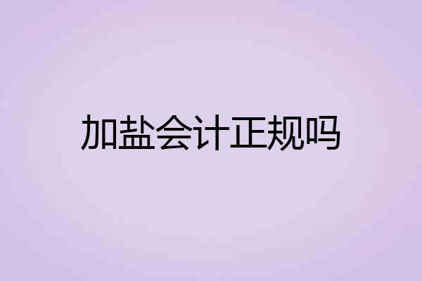 加盐会计正规吗