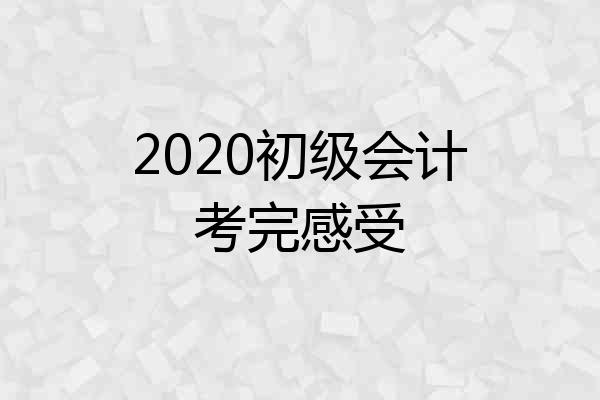 2020初级会计考完感受