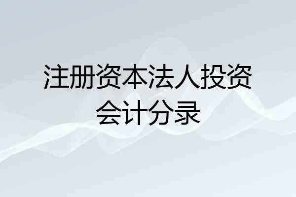 注册资本法人投资会计分录