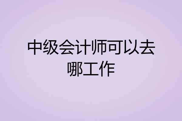 中级会计师可以去哪工作