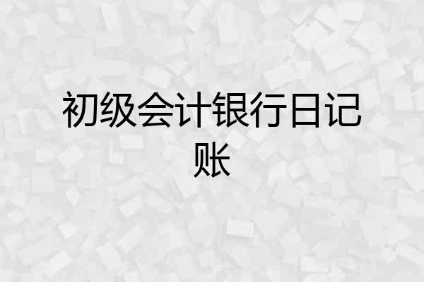 初级会计银行日记账