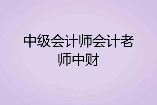 中级会计师会计老师中财