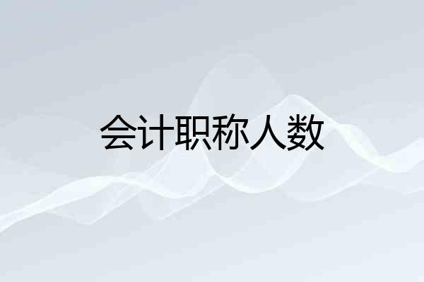 会计职称人数