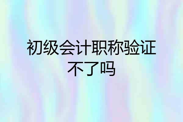 初级会计职称验证不了吗