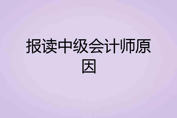 报读中级会计师原因