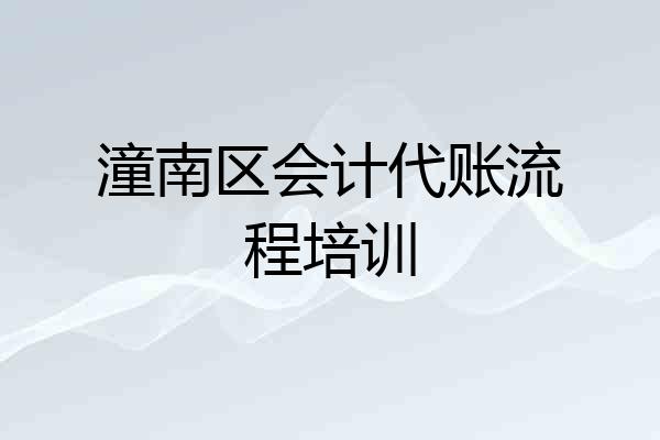 潼南区会计代账流程培训