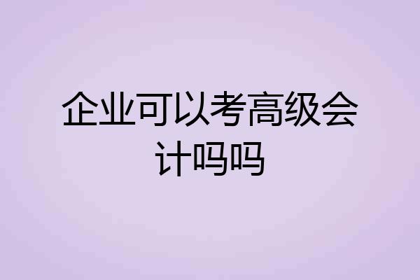 企业可以考高级会计吗吗