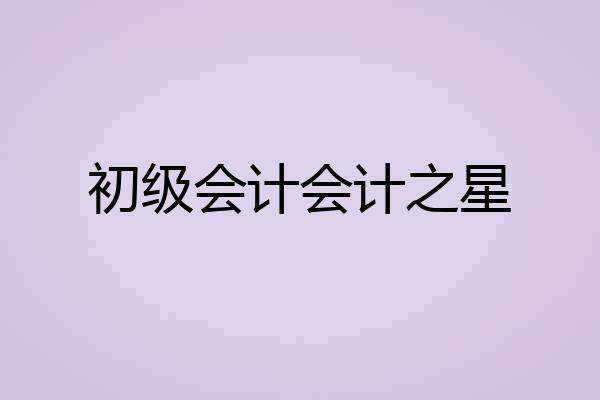 初级会计会计之星