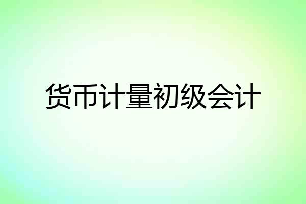 货币计量初级会计
