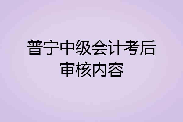 普宁中级会计考后审核内容