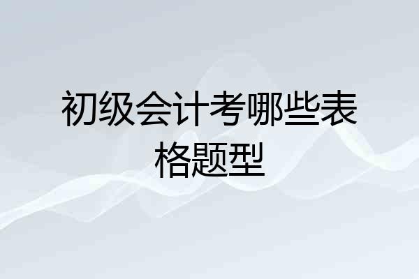 初级会计考哪些表格题型