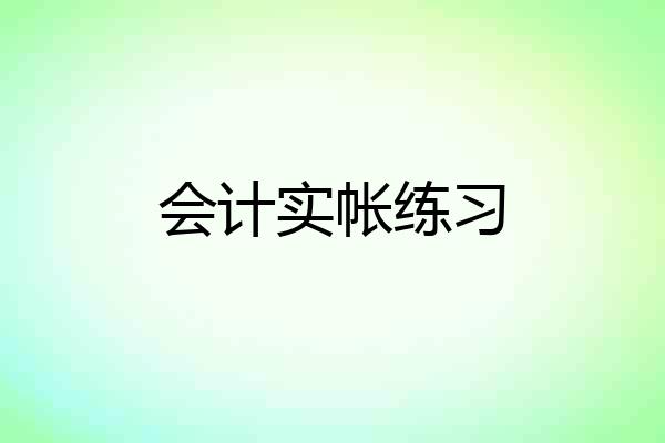 会计实帐练习