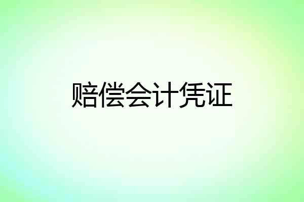 赔偿会计凭证