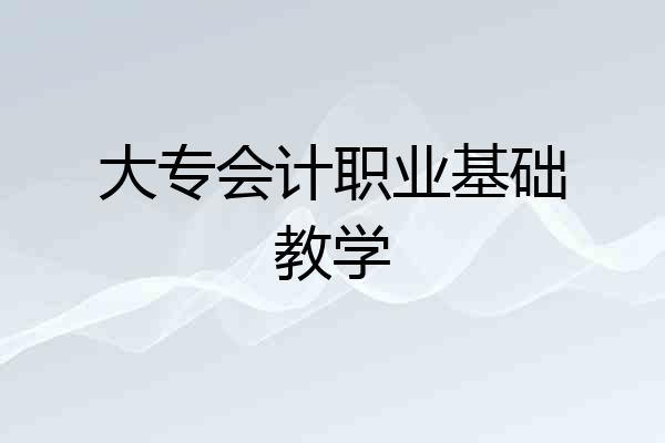 大专会计职业基础教学