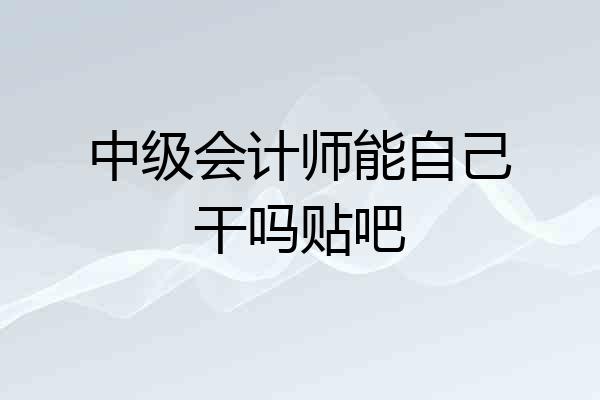 中级会计师能自己干吗贴吧
