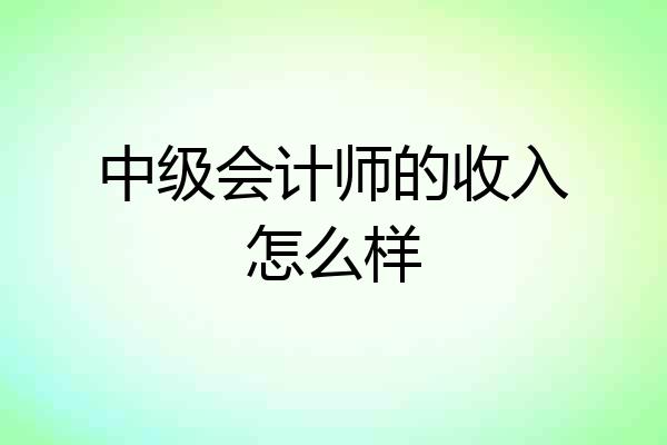中级会计师的收入怎么样