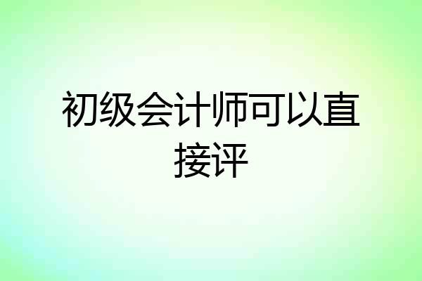 初级会计师可以直接评