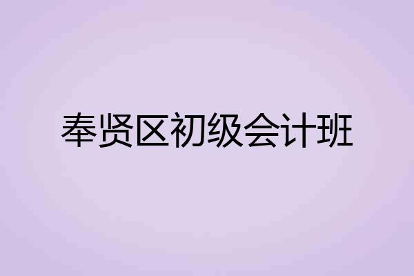 奉贤区初级会计班