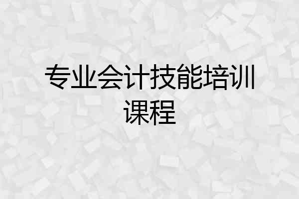 专业会计技能培训课程