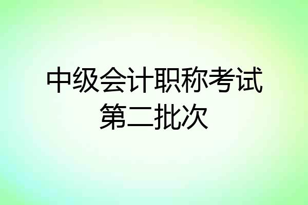 中级会计职称考试第二批次