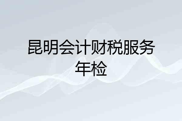 昆明会计财税服务年检