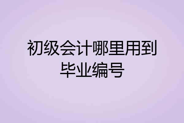 初级会计哪里用到毕业编号